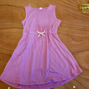 10/12 2pc Girls Pink Dress With Pockets And Elastic Waist With Shorts Used